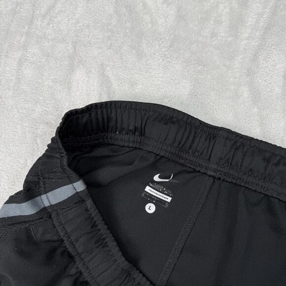 Y2K Nike Dri-Fit Track Pants Black Stripes Size L Baggy Relaxed Straight Leg - Picture 5 of 9